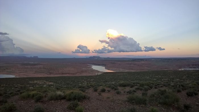 zonsondergang Wahweap overlook